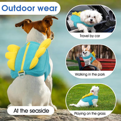 MORVIGIVE colorblock wing design pet harness pouch for small breeds