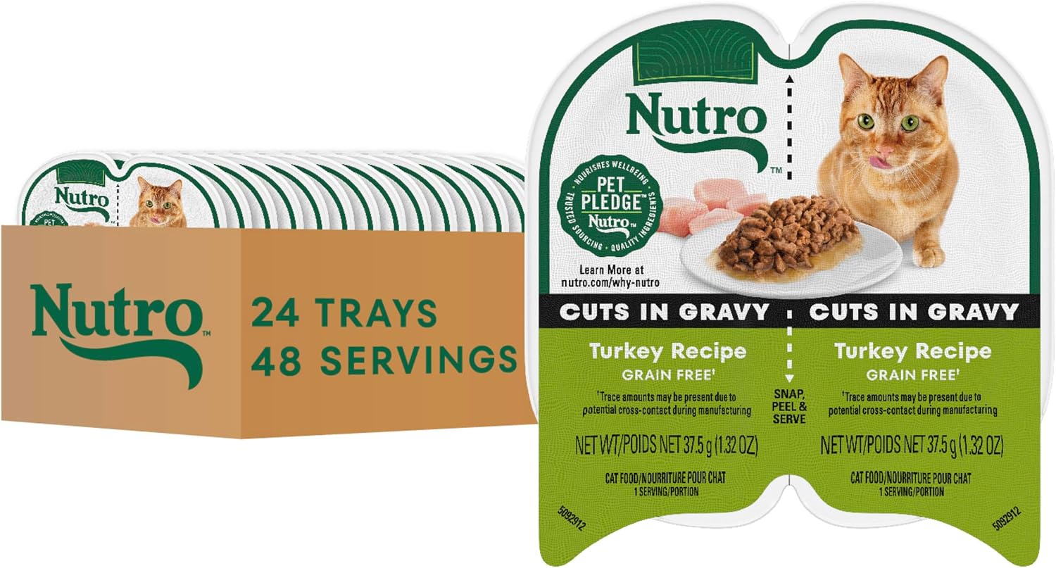Nutro Perfect Portions Wet Cat Food Gravy Cuts Variety Pack, Cat Food Wet Recipe, Turkey or Chicken Recipe, 2.6 oz. Twin-Pack Trays, 12 Pack - Image 13