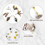 Six different styles of natural insect cat toy feathers refills with bells