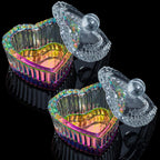 Aoraem heart shaped glass dappen dish front view crystal glassware