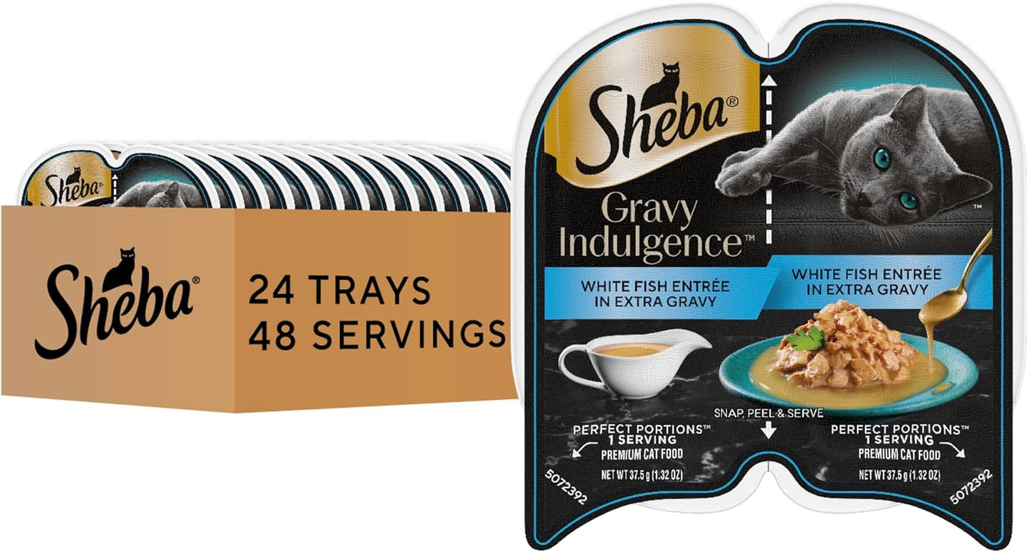 Sheba Gravy Indulgence Adult Wet Cat Food Beef and Chicken Entree in Extra Gravy Variety Pack, 2.6 oz. Twin-Pack Trays (12 Count, 24 Servings) (Pack of 2) - Image 14