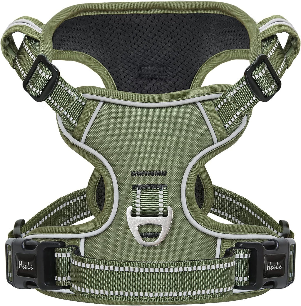 HEELE Dog Harness, No Pull Adjustable Padded Reflective Harness for Small Medium Large Dogs with Handle for Walking Training, Flower-Pink, M - Image 15
