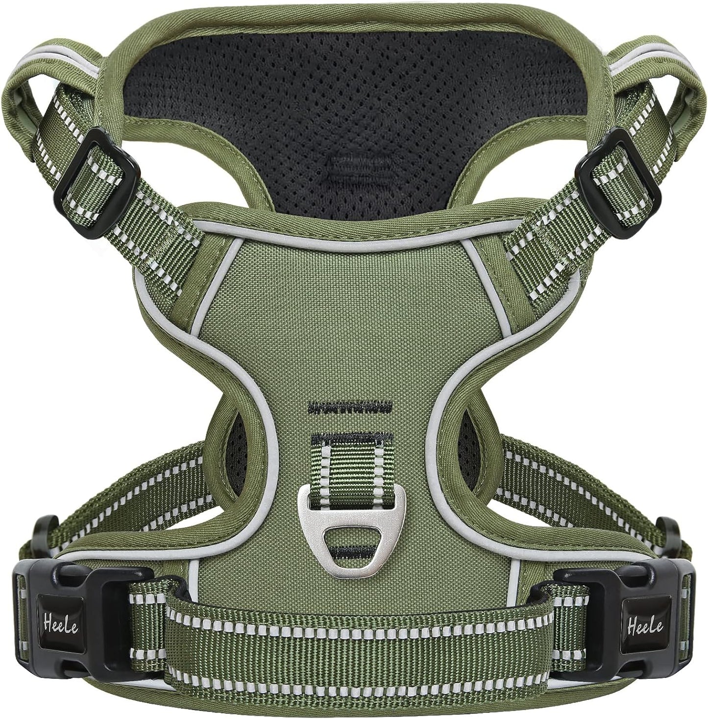 HEELE Dog Harness, No Pull Adjustable Padded Reflective Harness for Small Medium Large Dogs with Handle for Walking Training, Flower-Pink, M - Image 15