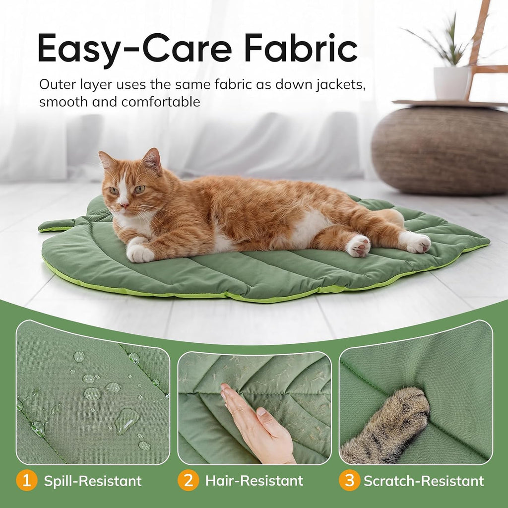 Supet leaf shaped pet mat showing texture and thickness