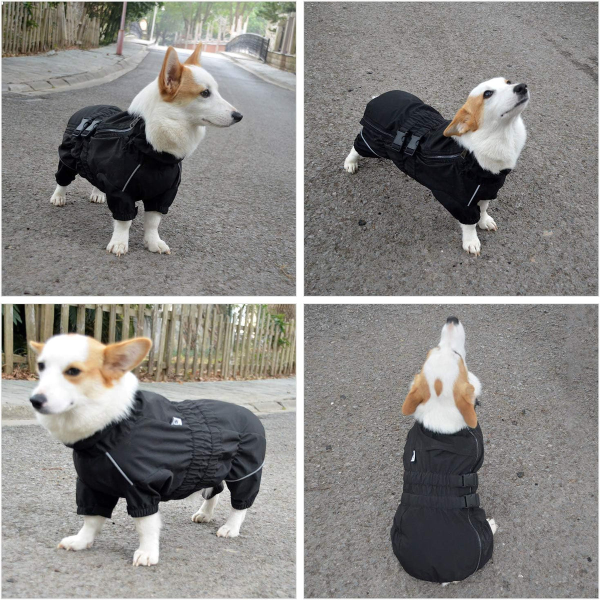 Lovelonglong Waterproof Dog Raincoat - 4-Leg Full Body Dog Rain Suit with Reflective Strips & Leash Opening, Outdoor Dog Jacket for Rainy Weather - Image 10