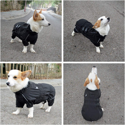 Lovelonglong Waterproof Dog Raincoat - 4-Leg Full Body Dog Rain Suit with Reflective Strips & Leash Opening, Outdoor Dog Jacket for Rainy Weather - Image 10
