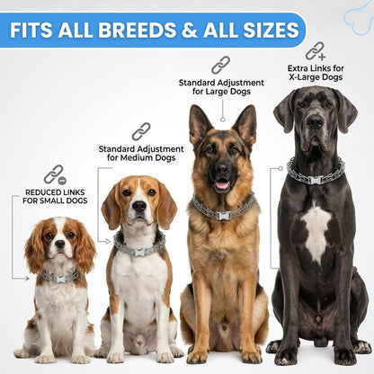 AKDNZ heavy duty rust resistant steel dog collar for small medium and large dogs