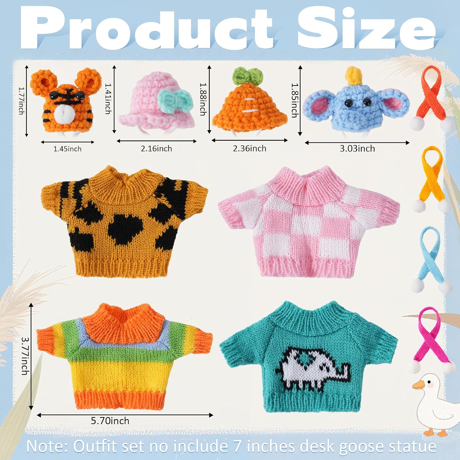 Linastu miniature desktop goose clothes set of four