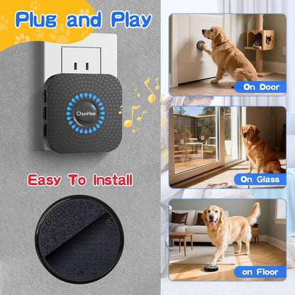 ChunHee Dog Bells for Door, Wireless Dog Doorbell for Potty Training, Dog Bells to Go Outside, Dog Potty Bell with Waterproof Button, 55 Chimes & Adjustable Volume - Image 5