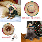Small cat wearing AWOCAN Mexican sombrero straw hat