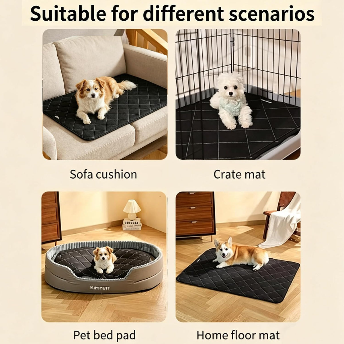 Medium to large breed dog resting on Zcoyjbi crate pad
