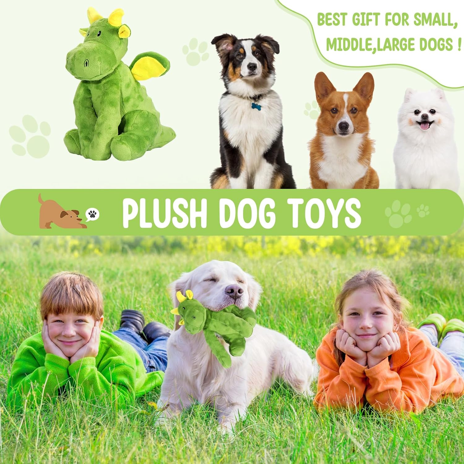 Letsmeet boredom reducing washable stuffed animal dog toy