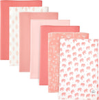 Bublo Baby 7 pack cotton burp cloths in pink front view