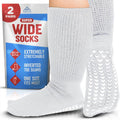 FORTIVO 2 Pairs Extra Wide Socks front view for edema relief.