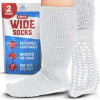FORTIVO 2 Pairs Extra Wide Socks front view for edema relief.