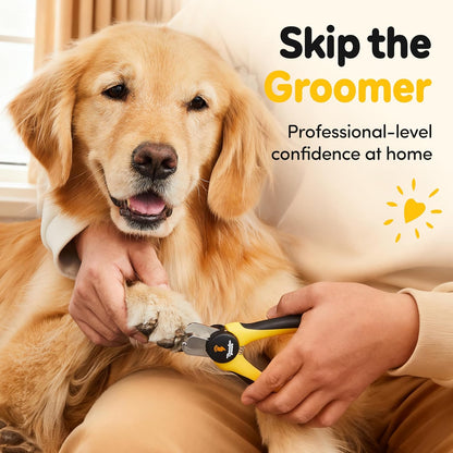 LED Dog Nail Clippers with Light, Trimmers with Protective Guard, Quick Sensor, Safety Lock and Nail File - Suitable for Large and Small Dogs & Cats (Yellow, LED) - Image 8