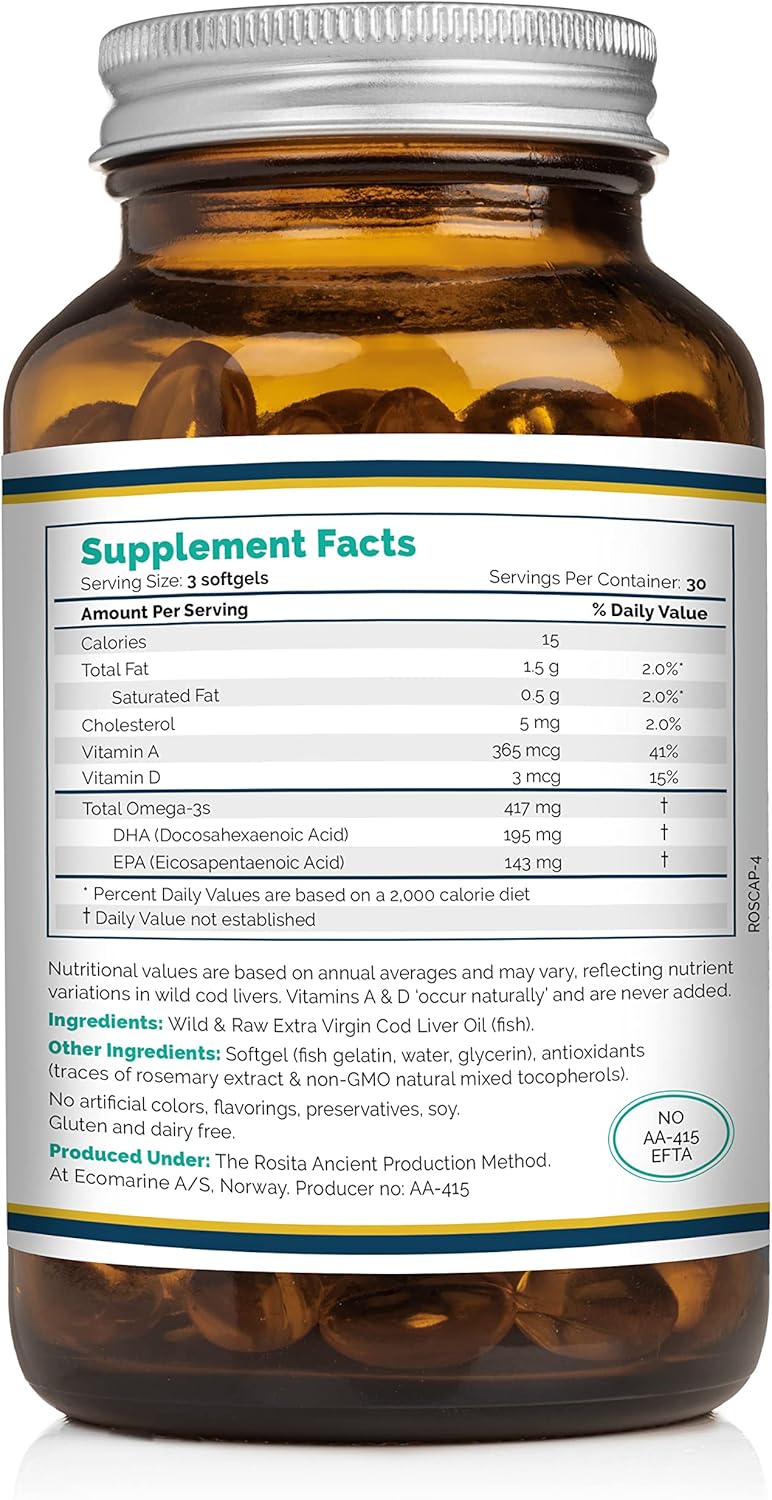 Rosita Extra Virgin Cod Liver Oil Softgels - Image 2