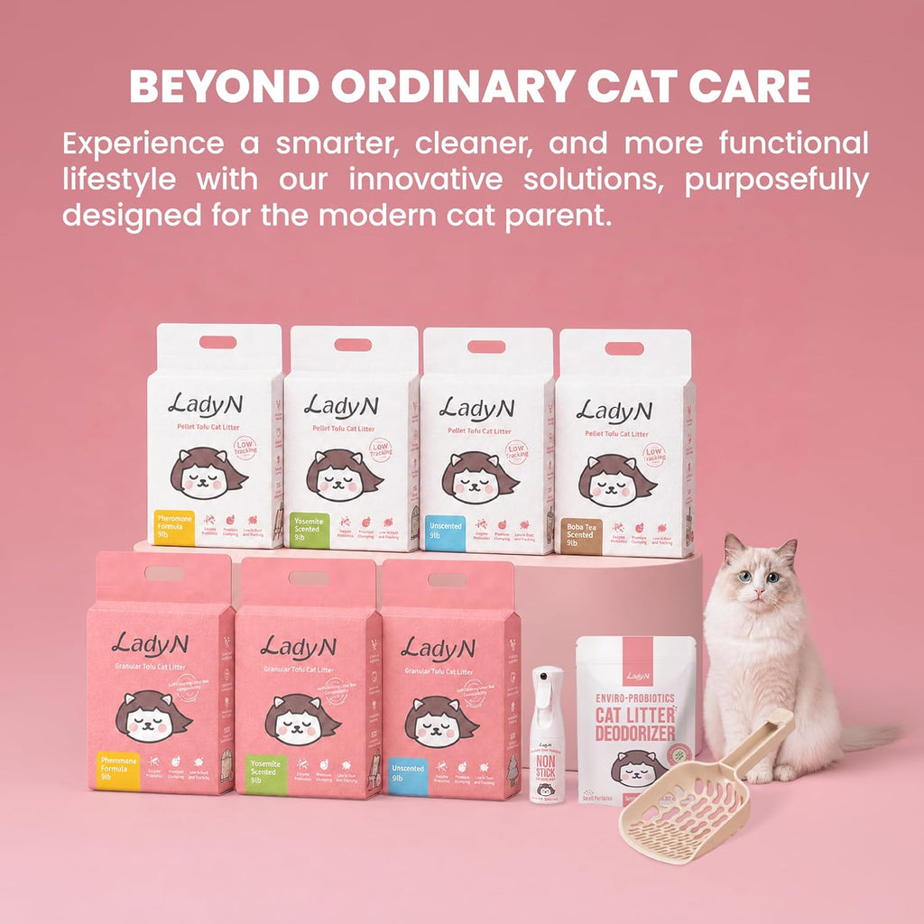 Lady N Cat Attract Tofu Litter - Natural Attractant Formula for Litter Box Training, Calming Pheromone for Multi-Cat Homes, Classic Pellet Shape for Standard Litter Box 9lb - Image 9