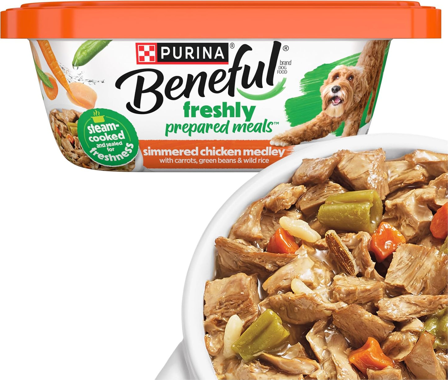 Purina Beneful Wet Dog Food Freshly Prepared Meals Beef Stew with Peas, Carrots, Rice, and Barley - (Pack of 8) 10 oz. Tubs - Image 12