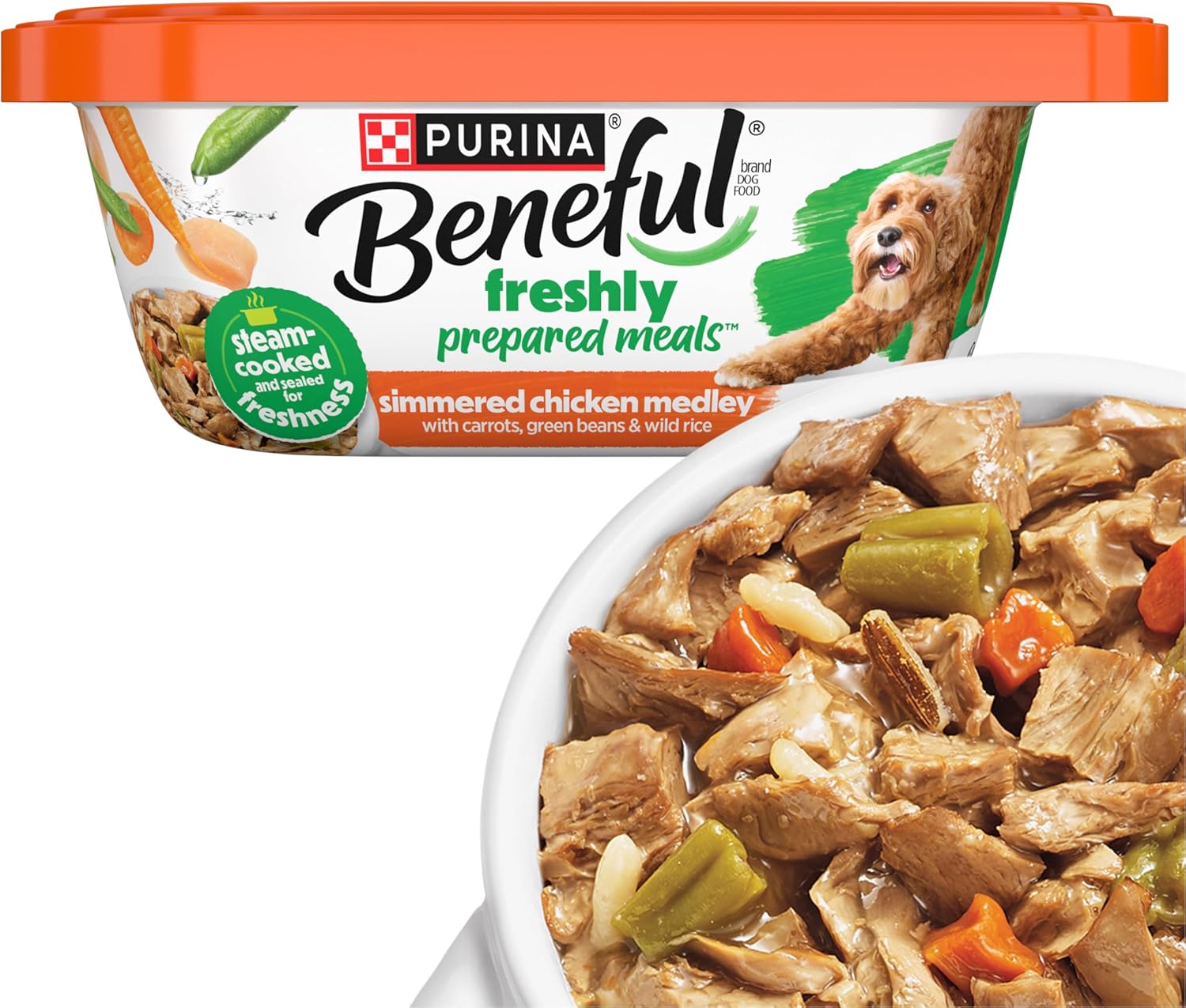 Purina Beneful Wet Dog Food Freshly Prepared Meals Beef Stew with Peas, Carrots, Rice, and Barley - (Pack of 8) 10 oz. Tubs - Image 12
