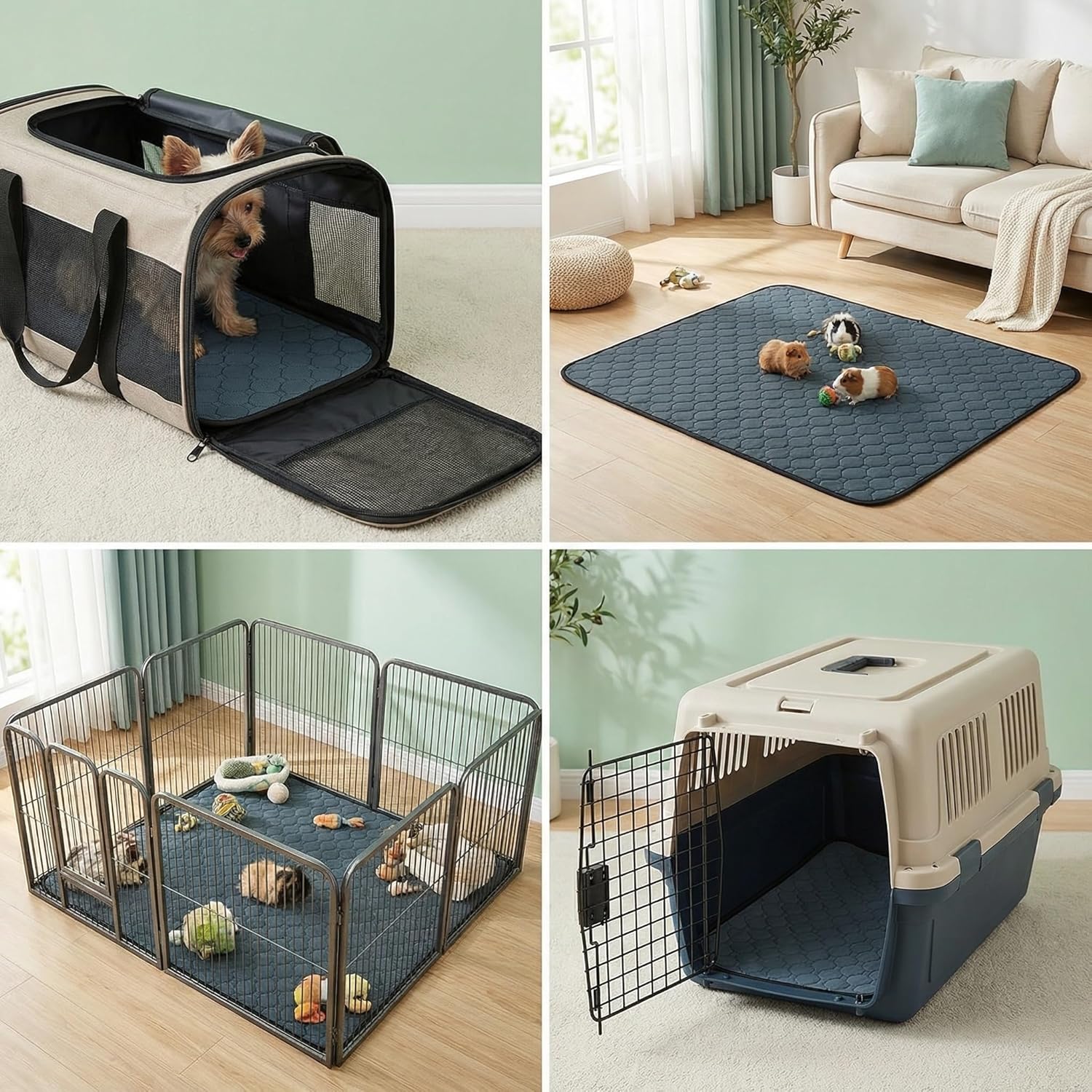 2 pcs Guinea Pig Cage Liners - Washable Guinea Pig Pee Pads, Waterproof Reusable & Anti Slip Guinea Pig Bedding Fast and Super Absorbent Pee Pad for Small Animals Rabbit Hamster Rat - Image 10