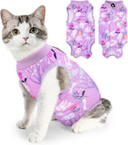 SlowTon Cat Recovery Suit - Cat Onesie for Cats After Surgery Female Male, Kitten Clothes Cats Surgical Spay Suit Abdominal Wounds, E-Collar Alternative Bodysuit Shirt Anti-Licking (Blue Flower,M) - Image 10