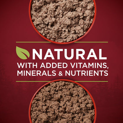 Premium grain-free real poultry and venison canned dog food nutrition label
