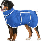 Dog Bathrobe Towel Drying Coat - Super Absorbent Dog Towels Bath Robe for Drying Dogs Large, Soft Adjustable Collar & Belly Strap Fast Drying Coat Pet Dog Cat Bath Robe Towel (Grey, X-Large) - Image 9