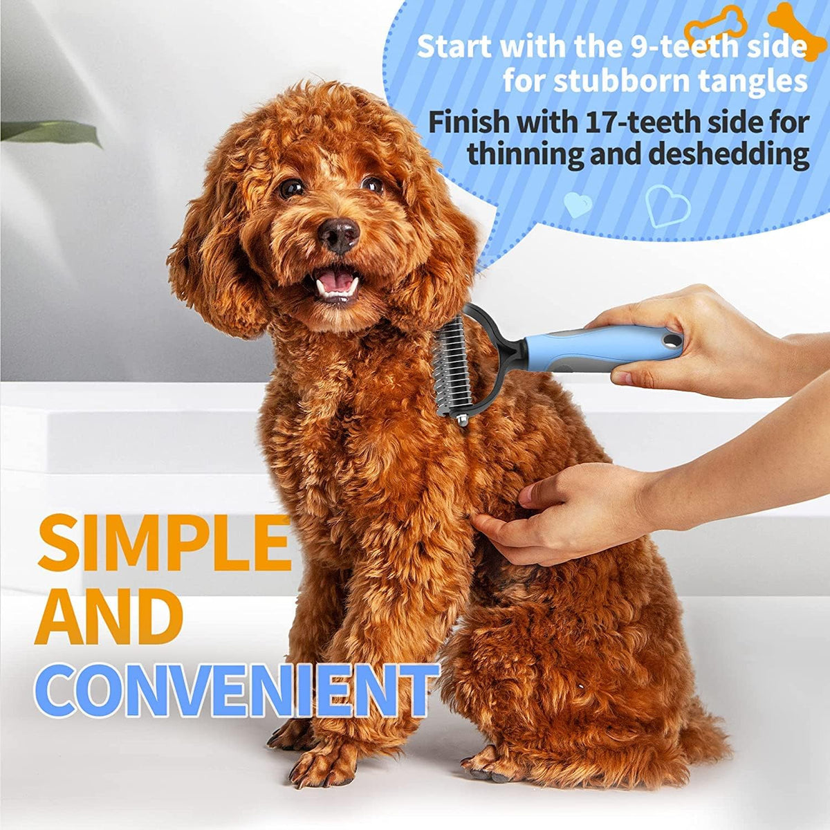 Pet Neat non slip rubber grip grooming tool side view