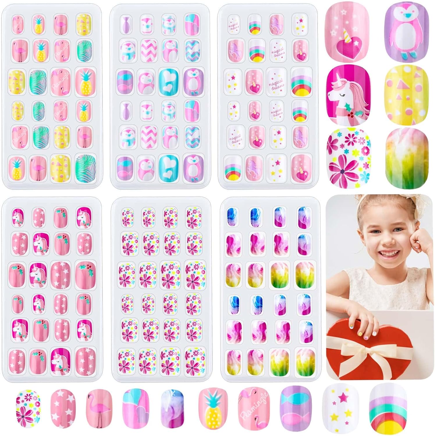 Thrilez 144 pieces kids press on nails front view