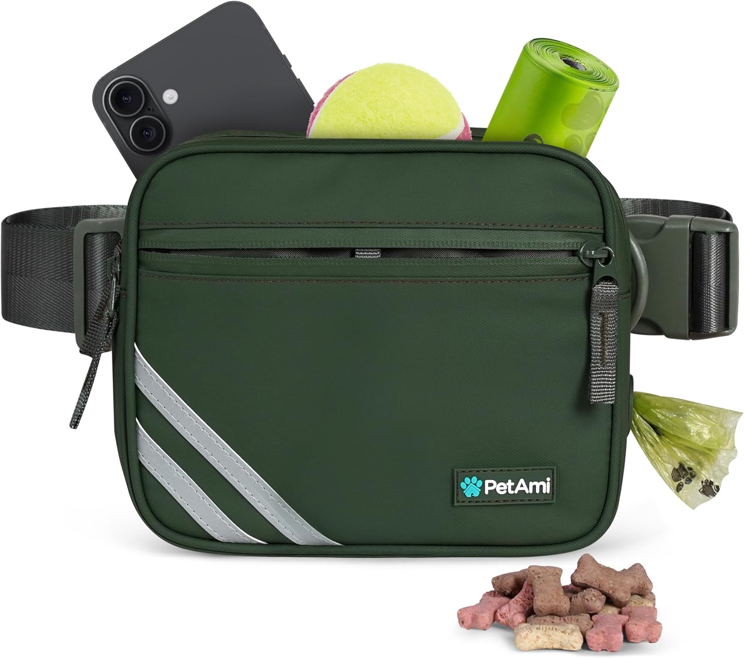 PetAmi 3-in-1 Dog Walking Bag, Crossbody Fanny Pack with Removable Treat Pouch for Pet Training, Dog Mom Waist Belt with Poop Bag Dispenser and Waste Bag Holder, Black - Image 9