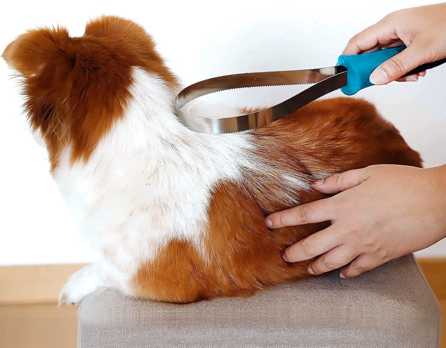 Audoloku pet grooming brush handle separated flat configuration for large dogs