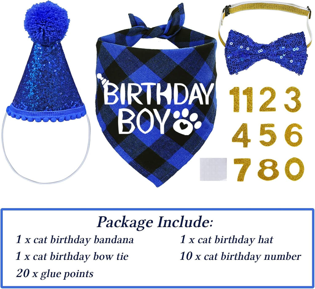 Adjustable sequined cat birthday party hat