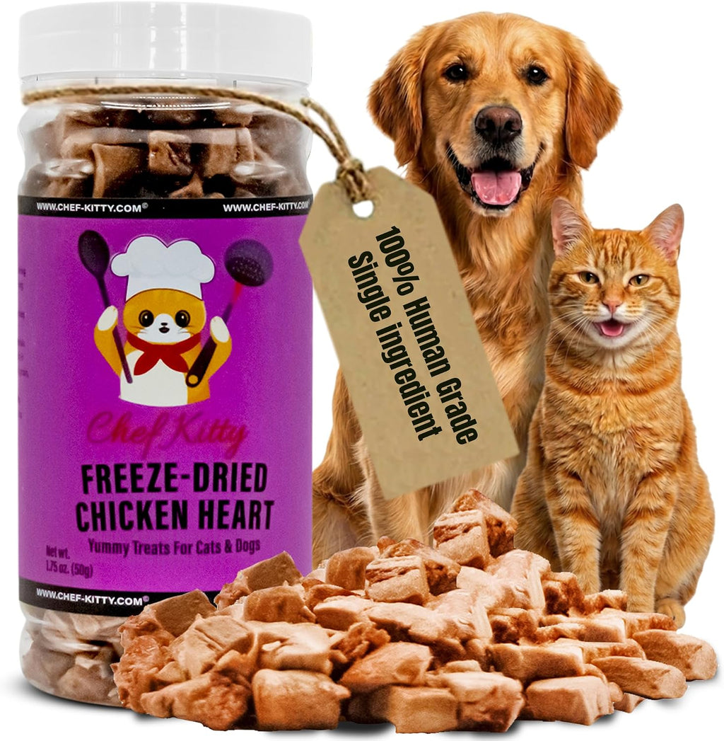 Chicken Hearts for Dogs | Cat Treats Freeze Dried, 100% Human Grade, Single Ingredient | High Protein Cat & Dog Food Toppers | No additives or Preservatives | Inspected & Tested in USA | 2.6 oz. - Image 10