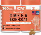 Omega 3 Fish Oil for Dogs - 180 Soft Chews for Itch Relief, Shedding & Hot Spots - Skin and Coat Supplement - Salmon Oil, EPA & DHA - Allergy Chews - Made in USA - Chew + Heal - Image 13