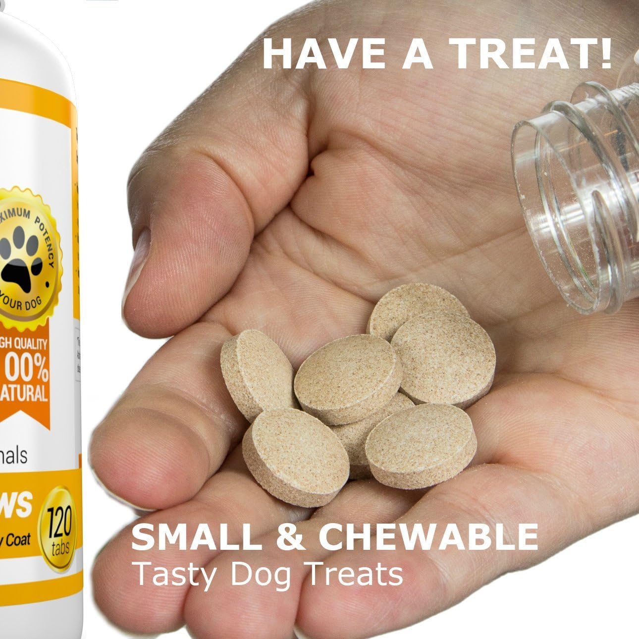 Bacon flavored 120 tablets pet supplement bottle for dog joint and skin health