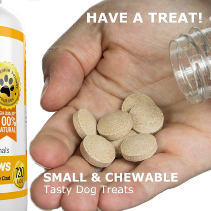 Bacon flavored 120 tablets pet supplement bottle for dog joint and skin health