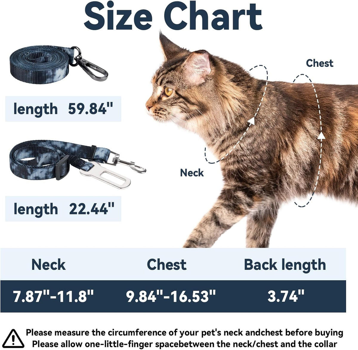 Cattooll black pet vest and matching leash combo for small and medium cats.