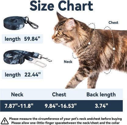 Cattooll black pet vest and matching leash combo for small and medium cats.