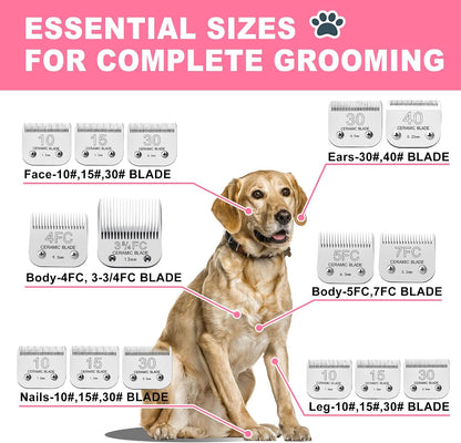Gens professional pet grooming blade showing the 1.5 millimeter side profile