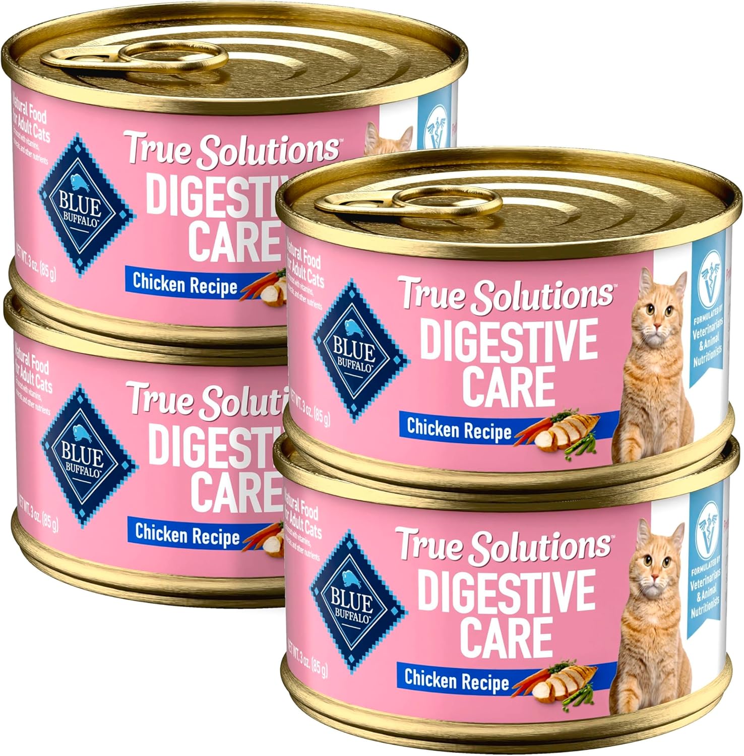 Blue Buffalo True Solutions Digestive Care Wet Cat Food for Adult Cats, Made with Natural Ingredients, Chicken, 3-oz. Cans (24 Count) - Image 12