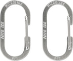 Close up view of the stainless steel wire gate mechanism on the miniature dog tag clip