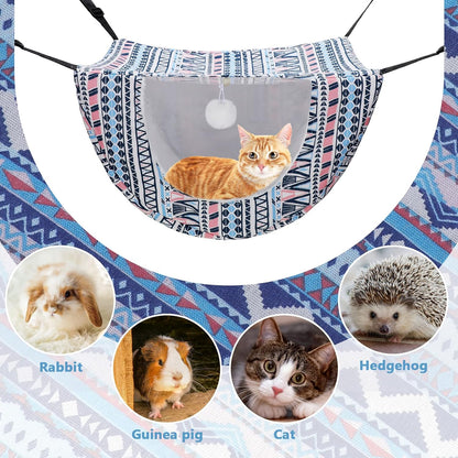 Boho pattern detail on cat cage hanging bed