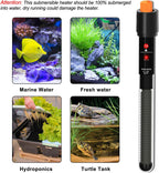 Components of Pulaco aquarium heater kit including suction cups and thermometer