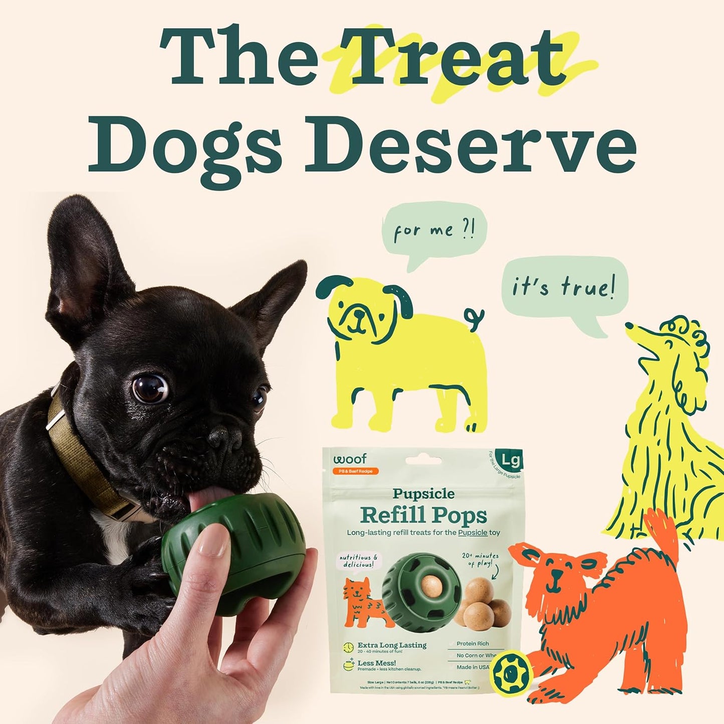 Corn-free and wheat-free premium imported dog treats for digestive health.