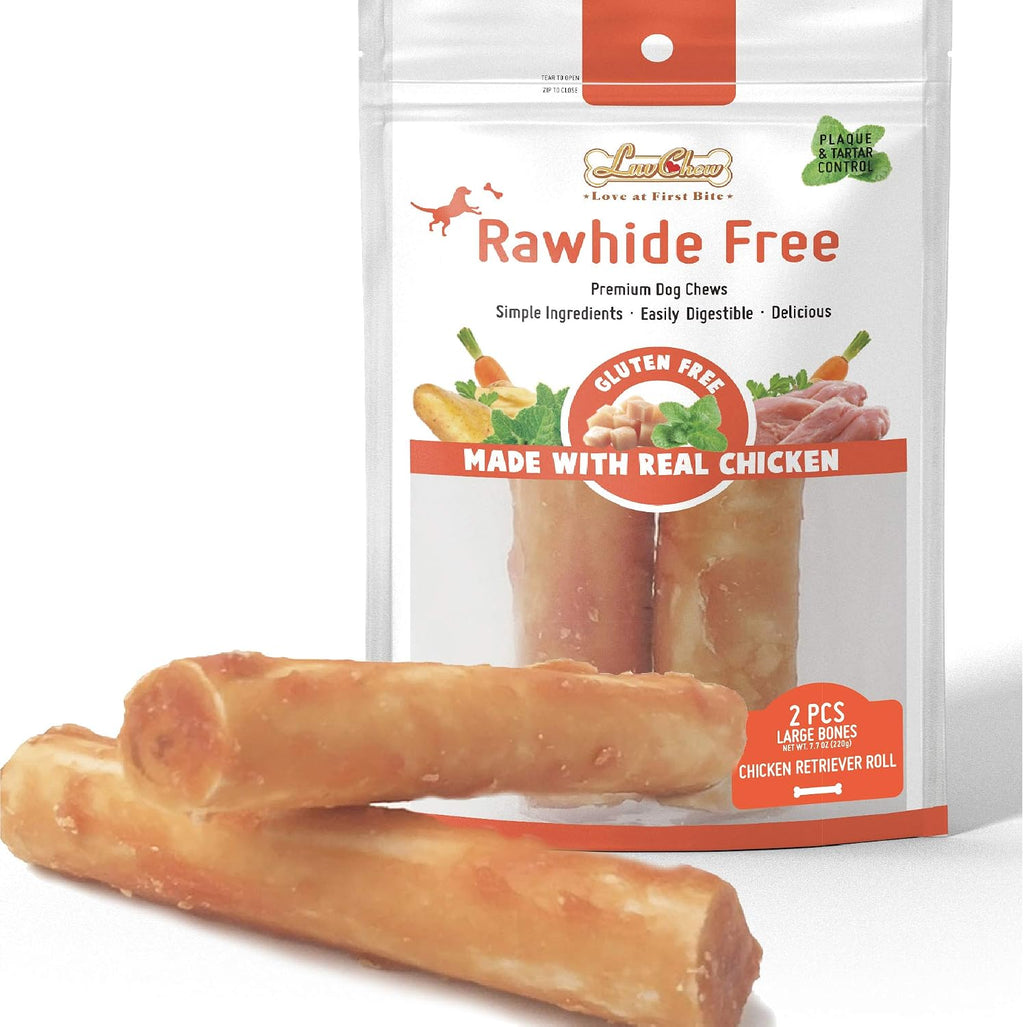 LuvChew Premium Dog Chew Treats Chicken Retriever Rolls for Large Dogs, Rawhide Free, Grain Free, Highly Digestible,Large 7" 2pcs/Pack x 2pack - Image 9