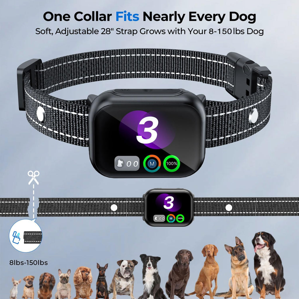 RPZ Bark Collar for Large Medium Small Dogs, Anti Dog Barking Collars Smart 3 Adjustable Sensitivity, Safe 4 Modes Rechargeable IP67 Waterproof, Black - Image 9