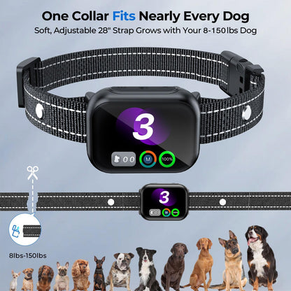 RPZ Bark Collar for Large Medium Small Dogs, Anti Dog Barking Collars Smart 3 Adjustable Sensitivity, Safe 4 Modes Rechargeable IP67 Waterproof, Black - Image 9