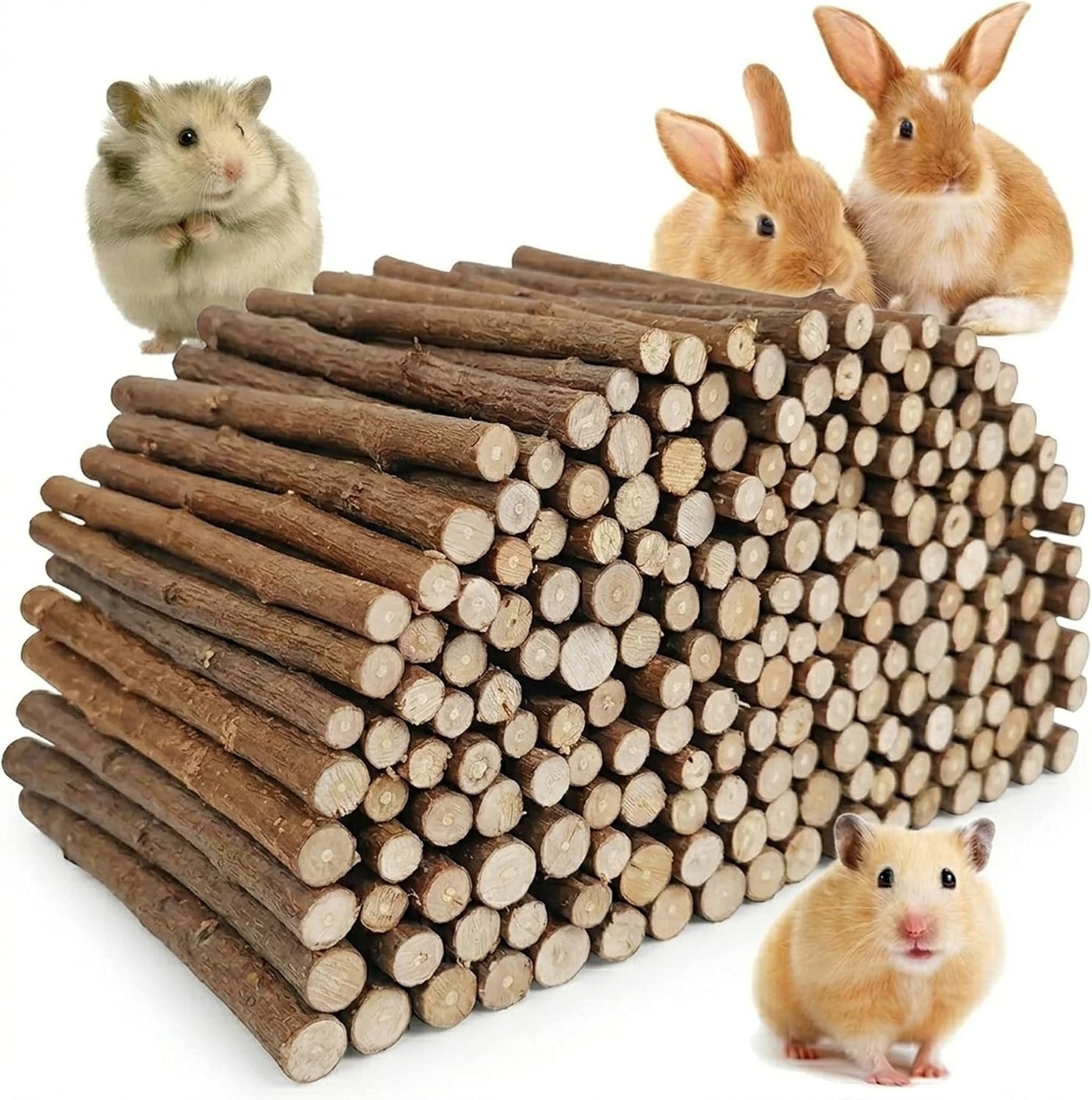 Jorewood 33 Pcs Rabbit Chew Sticks, Rabbit, Guinea Pig Toys, Natural Timothy Grass Molar Teeth Stick, Mixing Flowers Chewing Toy, Small Animals Treats - Image 9
