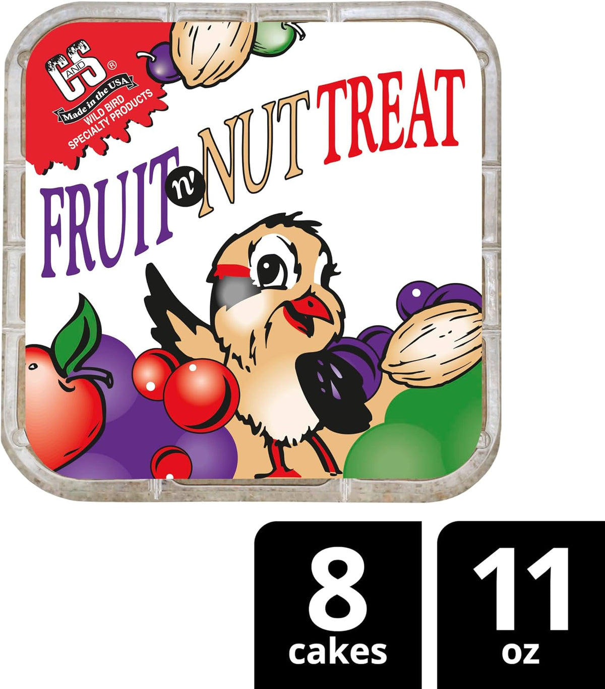 C&S Fruit n' Nut Suet Treat, Suet Cakes for Wild Birds Including Robins, Blue Jays, Bluebirds, Tanagers, Thrushes and More, 8 Pack - Image 10
